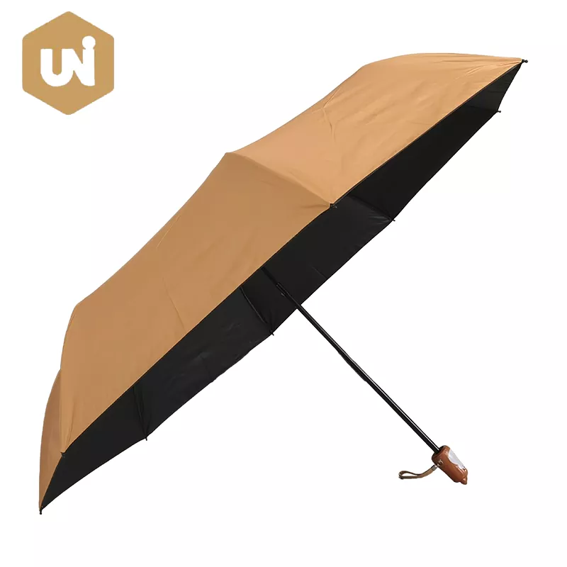 Déierekapp Handle Regenschirm mat Schwaarz Beschichtung