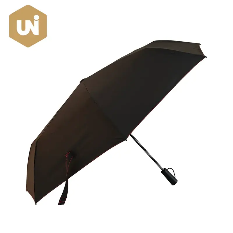 Schwaarz a Rout Kontrast Faarf Manuell Open Umbrella