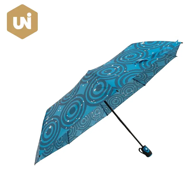 Faarweg Blummen Stoff Automatesch Open Umbrella