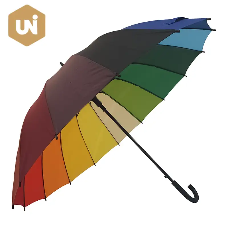 Rainbow Erwuessene Stick Automatesch Regenschirm